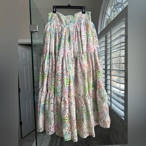 Ivy City Co Pastel Floral Midi Skirt